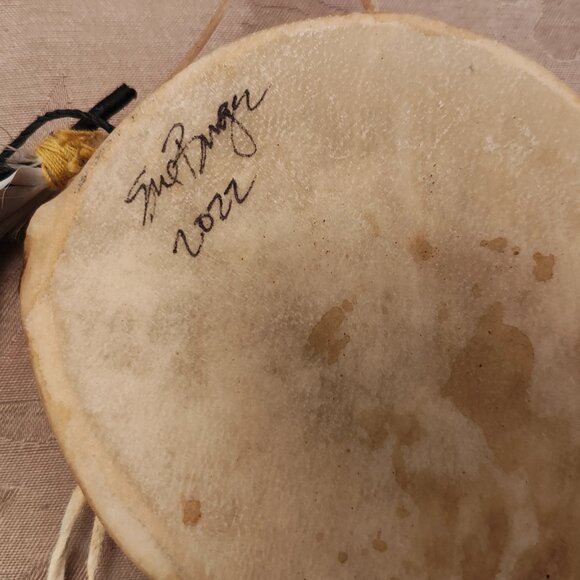 Mimbres Pottery Inspired Painted Drum, New With Tags - Picture 5 of 7